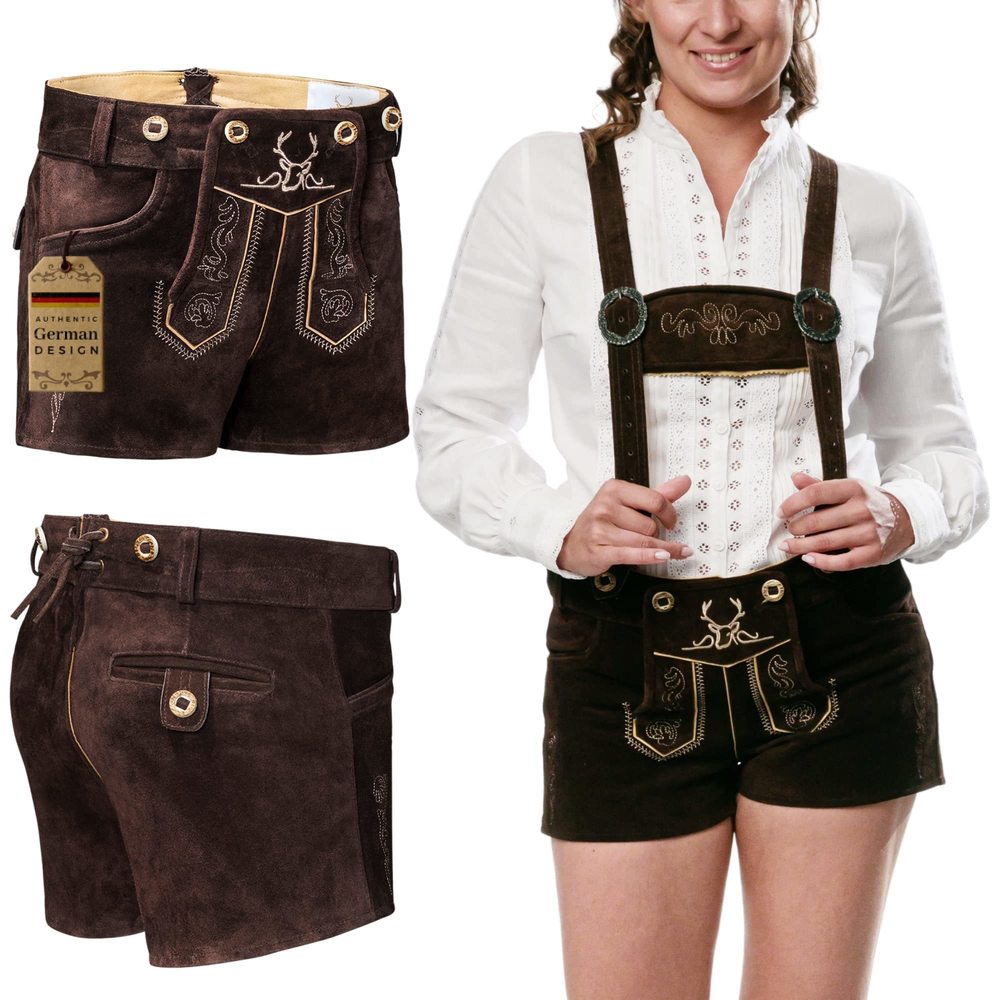 NEW OKTOBERFEST AUTHENTIC LEDERHOSEN WOMEN - LADIES OCTOBERFEST OUTFIT - DA